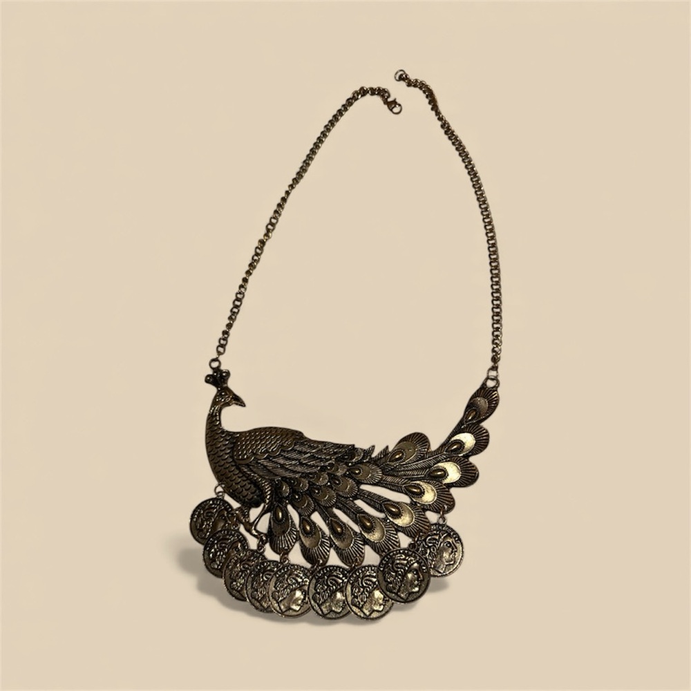 Vintage Peacock Statement Necklace